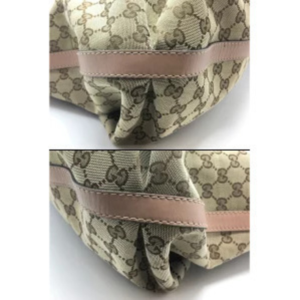 GUCCI GG Canvas Tote Bag Beige Pink Handbag - Picture 10 of 13